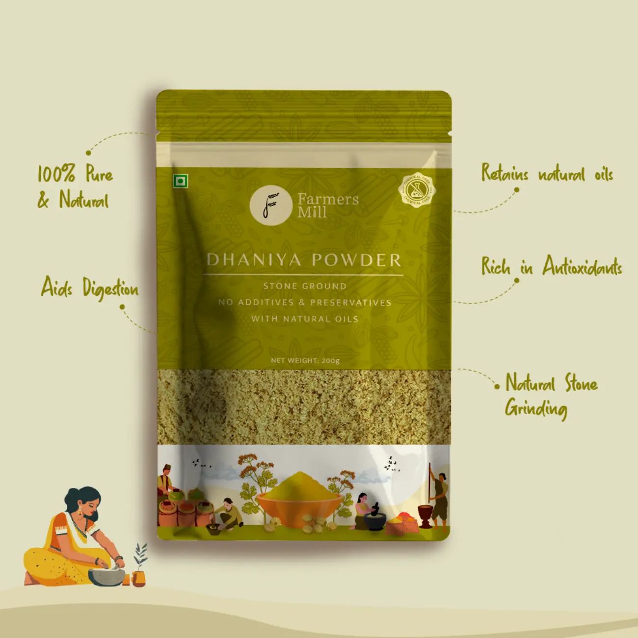 Stone Ground Dhaniya Powder - Image 3